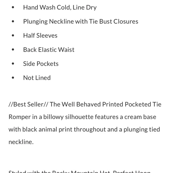 Vici Shop- Flawless Brand- Well Behaved Printed Pocketed Tie Romper, Medium - Picture 6 of 13